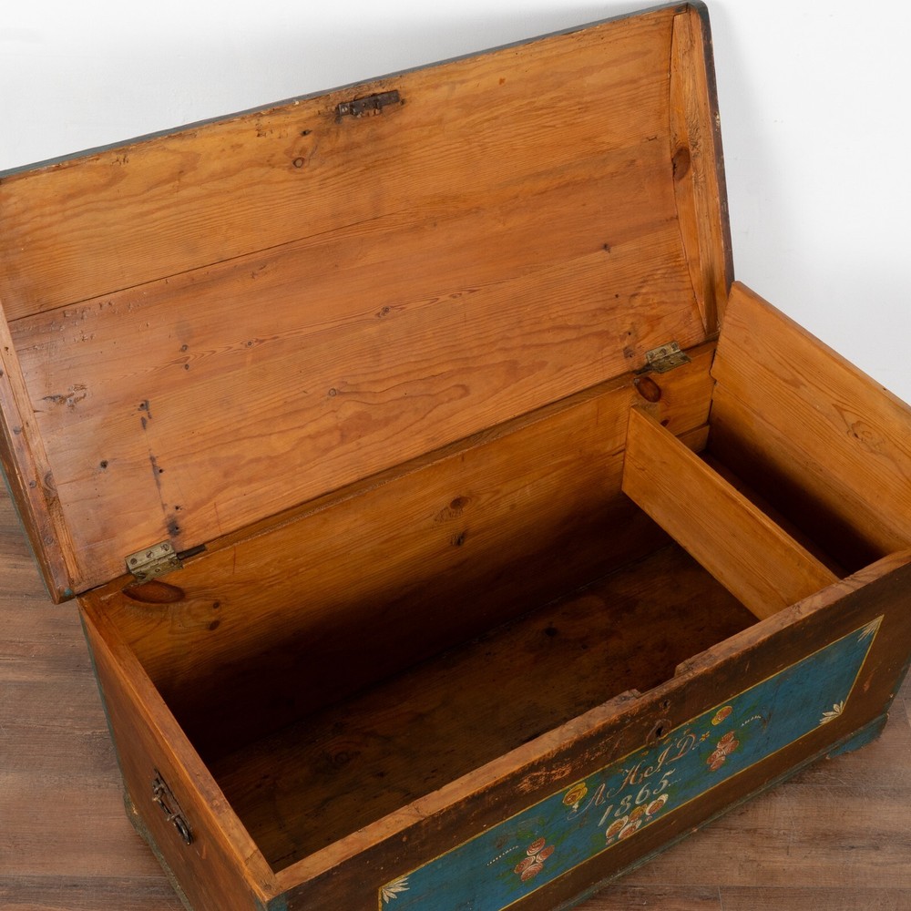 Original Hand Painted Swedish Dome Top Trunk dated 1865
