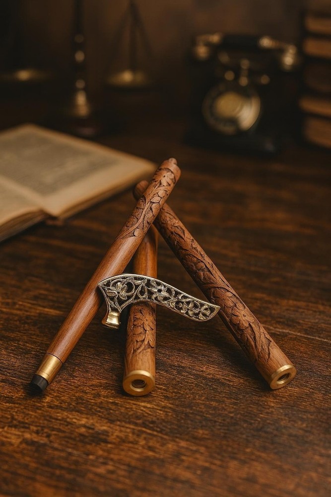 Solid Brass Handle Stick Derby Style Beautiful Hande Walking Cane