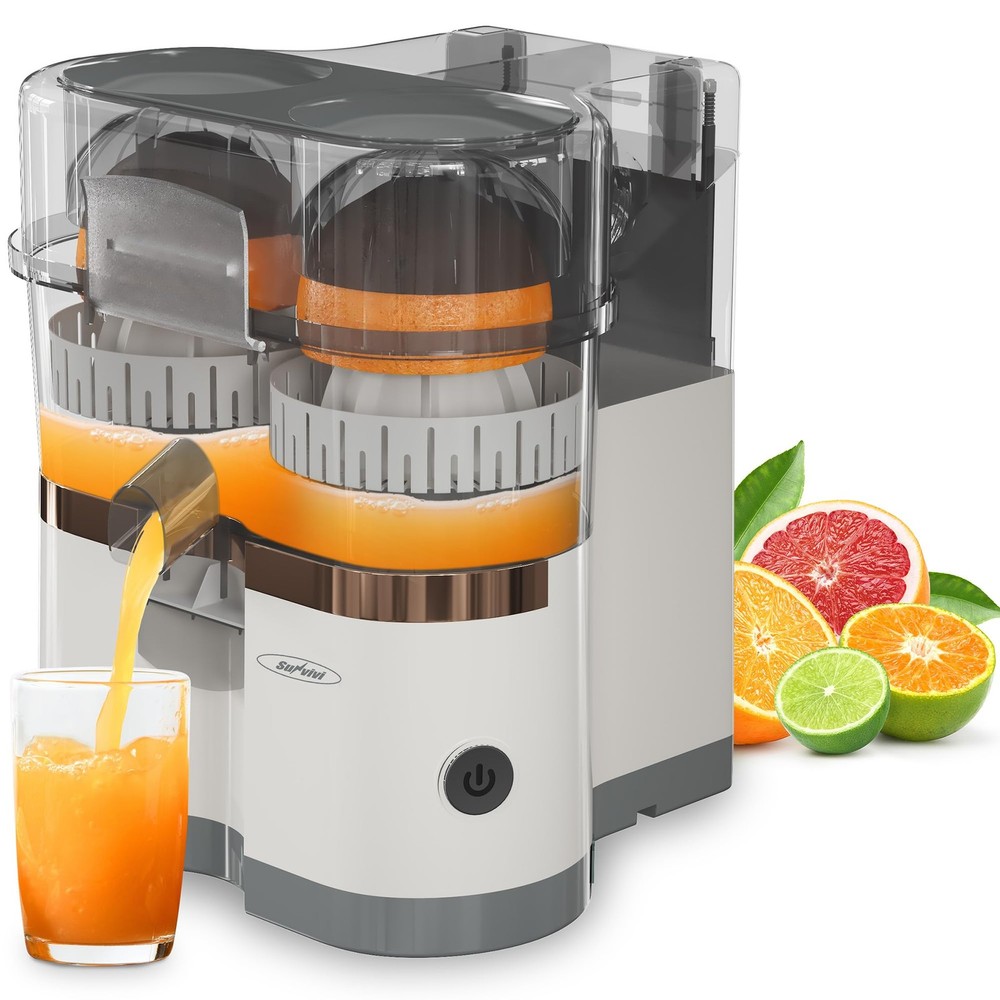 Dual-Head Electric Citrus Juicer, Plug-in Model Juicer Machine with Cleaning ...