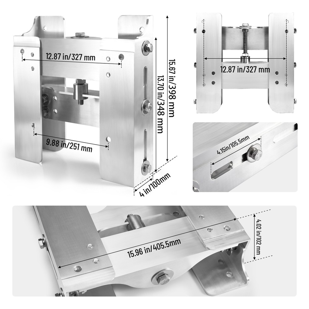 Outboard Motor Jack Plate & Support Plate & Bolt Set for Top+Lower Support Bolt