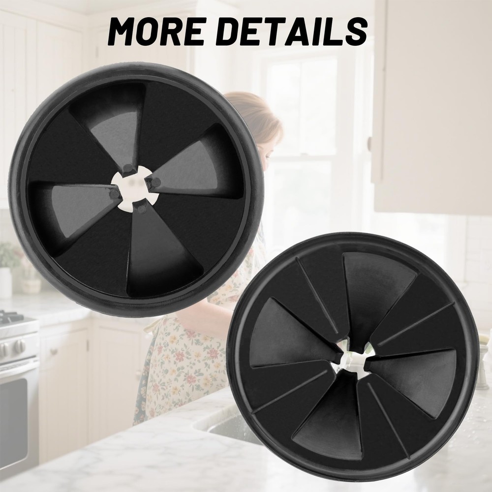 3 3/8" Garbage Disposal Splash Guard QCB-AM for Insinkerator Evolution Black