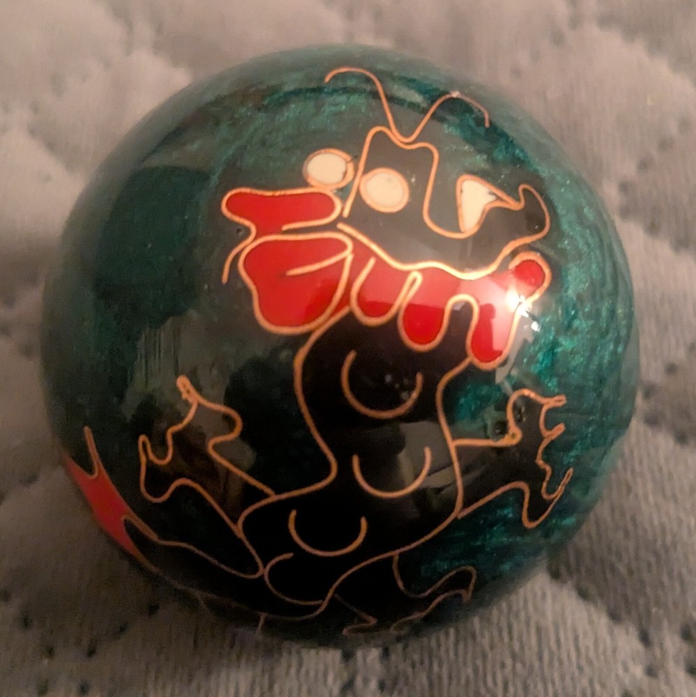 Chinese Baoding Balls Cloisonne Meditation Stress Relief Chime Massage Hand