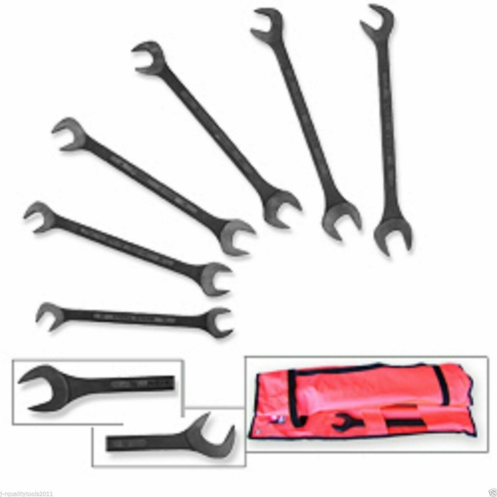 Pro 6pc Jumbo SAE Raised Panel Black Oxide Angle Wrench Tool Set -- Heavy Duty