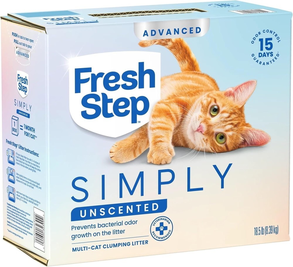Advanced Unscented Clumping Cat Litter 18.5lb – Compatible with Automatic Boxes
