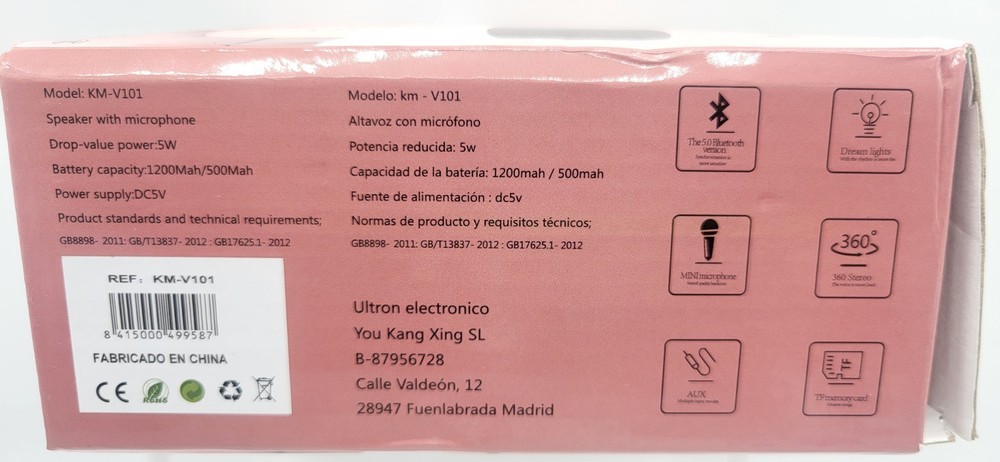 Portable Karaoke Bluetooth Speaker 2 Microphones