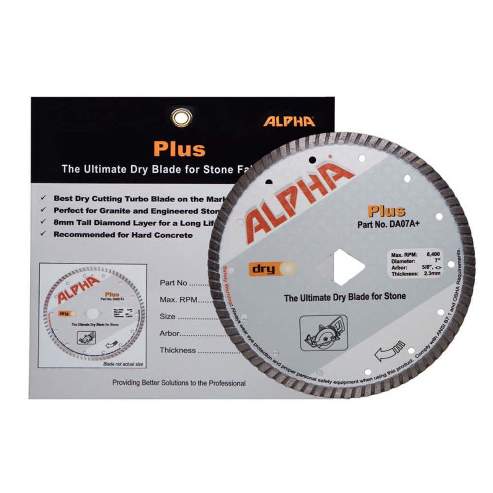 Alpha Professional Tools Plus Dry Diamond Blade 7"- DA07A+