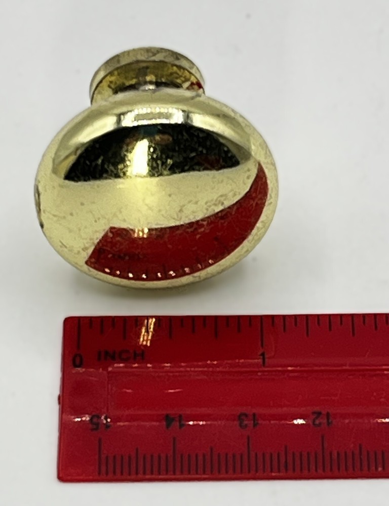 Heavy Solid Brass (Non-Magnetic) Drawer Pulls/Knobs 1" Fair to Good - NO SCREWS