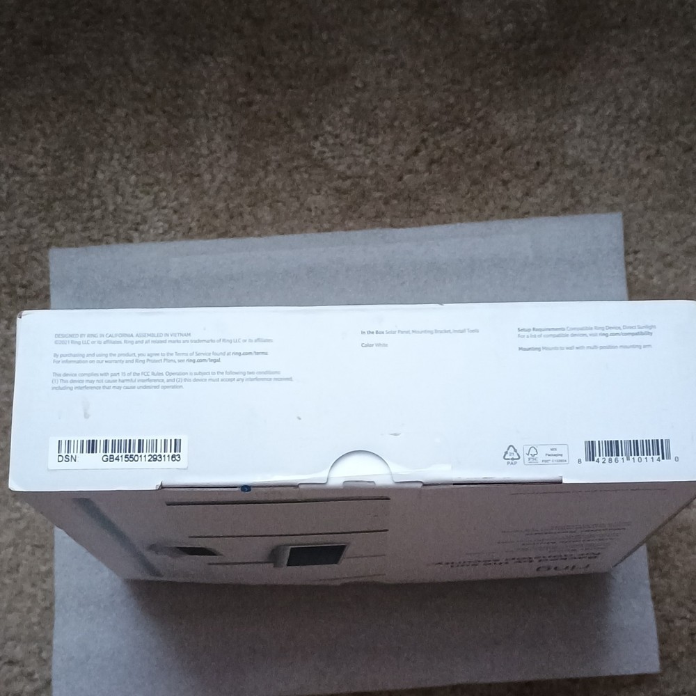 Ring Solar Panel White Weather Resistant Adjustable Mount for Select Cameras