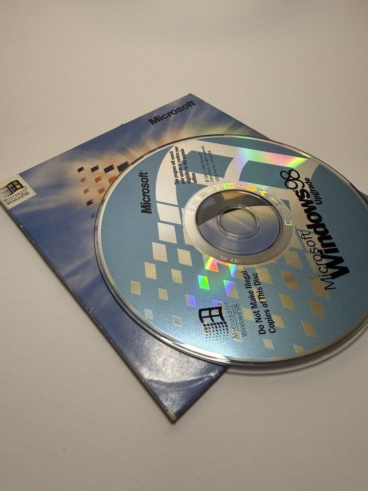 Microsoft Windows 98 Upgrade For Windows Users CD-ROM with Product Key, Tested!