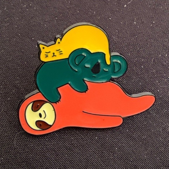 Sloth Koala Cat Sleeping Enamel Pin Brooch