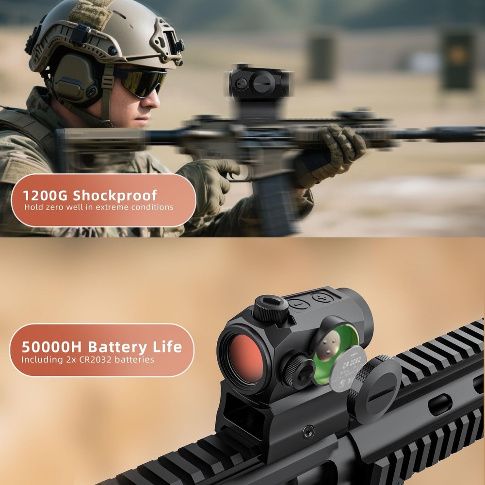 Motion Awake 2MOA Red Dot Sight, 11 Brightness Settings, IPX7 Black
