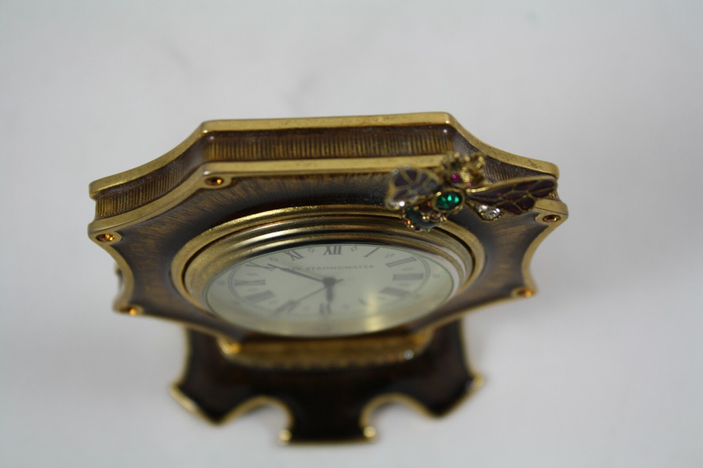 Jay Strongwater Dumont Bee Octagonal Enamel Clock