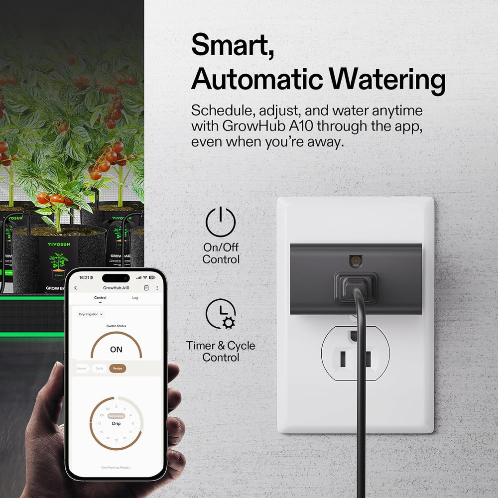 Automatic Drip Irrigation Kit, Smart Watering System with 16 Drip Emitters, 4mm