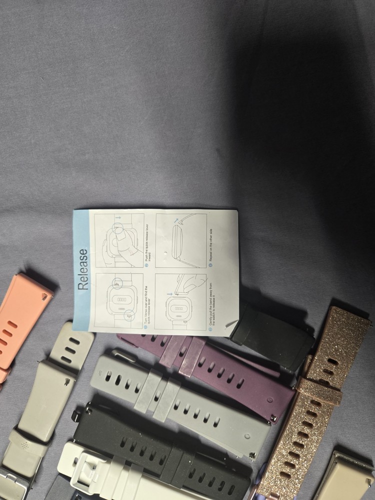 Fitbit Versa2,Lite,Versa Replacement Bands Silicone Strap 11 Band SzSmall,1 LRG