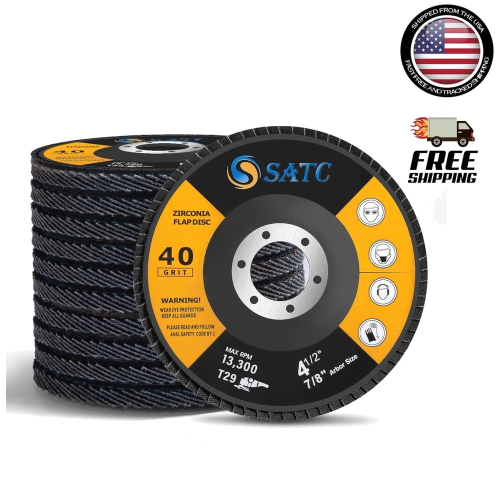 High-Performance 40 Grit Flap Discs for Angle Grinder - 20 Pack Zirconia Discs