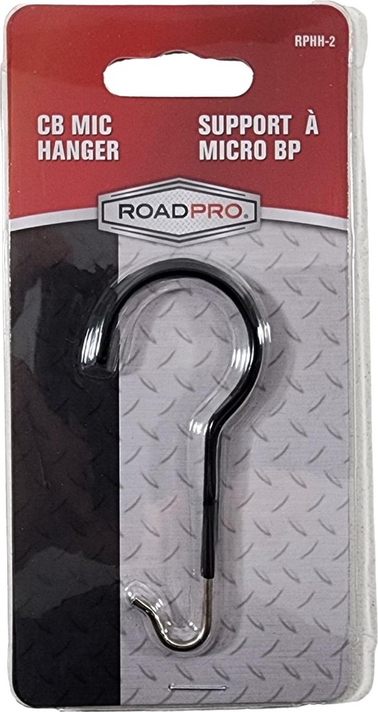 RoadPro RPHH‑2 CB Microphone Hanger Hook – Metal with Plastic‑Coated Hook