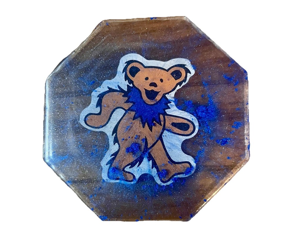 Handmade Grateful Dead Resin Coaster Set