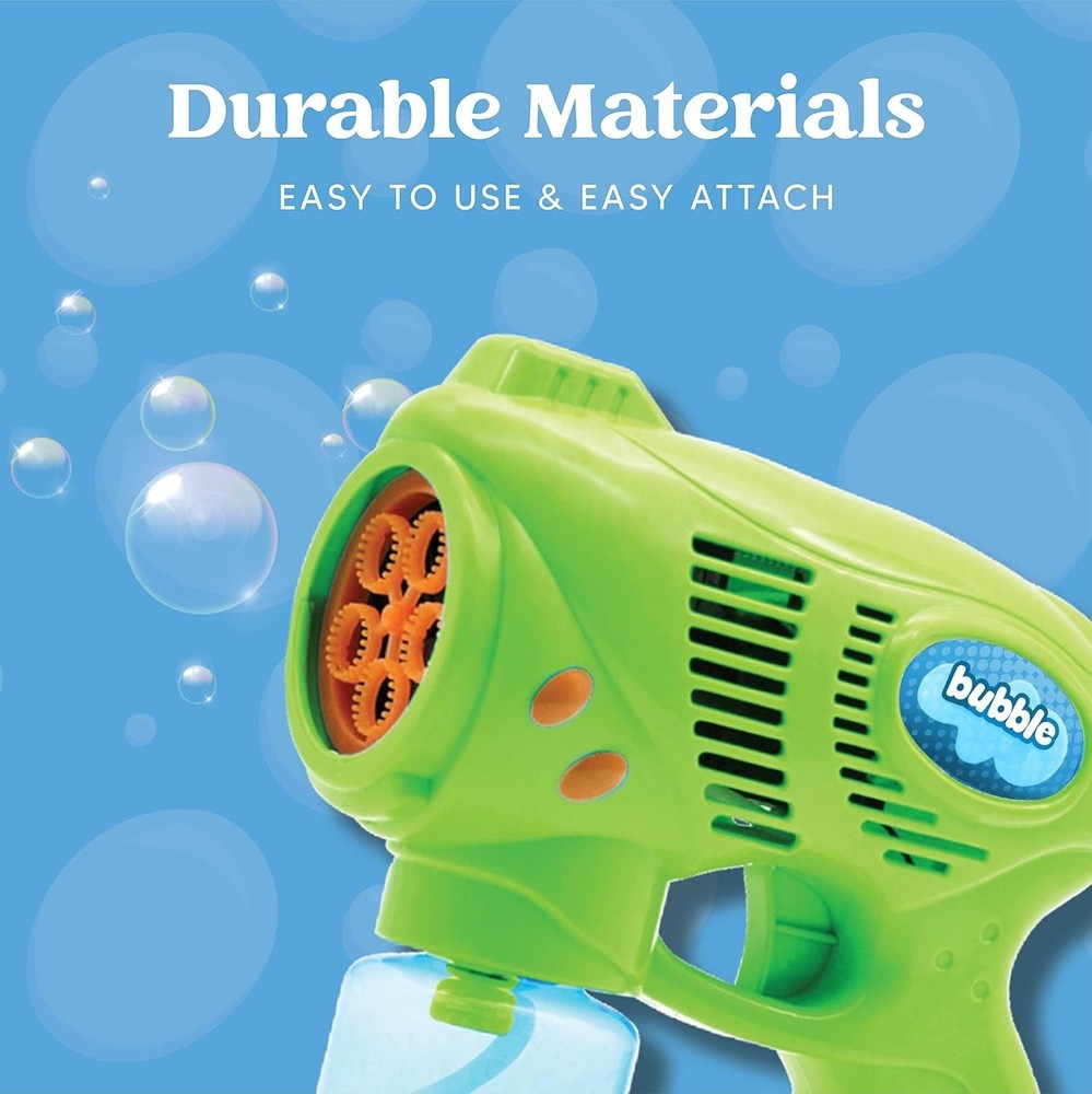 2 Kids Bubble Gun with 2 Bottles Refill Solution, Bubble Machine Gun for Todd...
