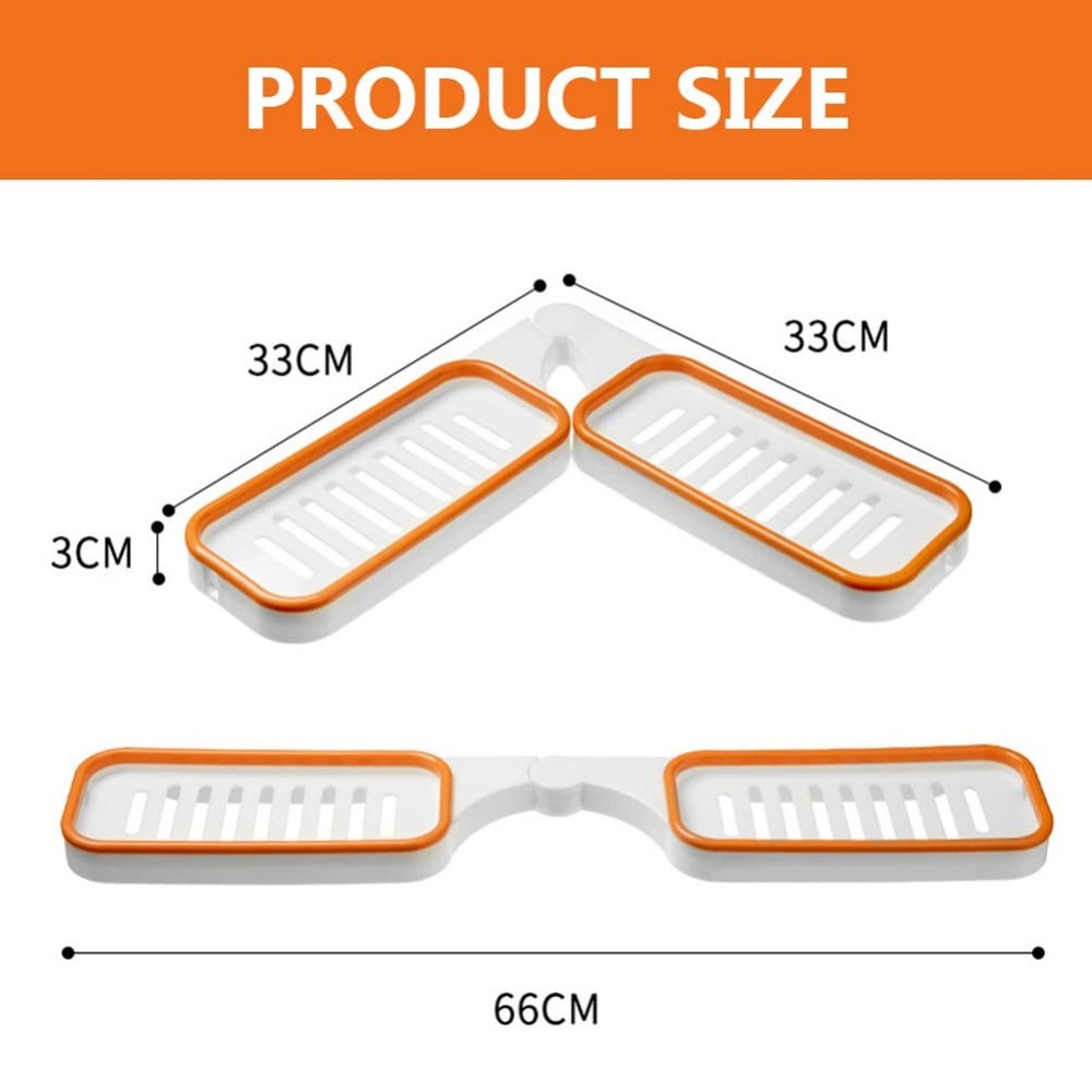 HEALLILY 2pcs Adhesive Shower Foldable Bathroom Storage Shelf Wall Mounted Ki...