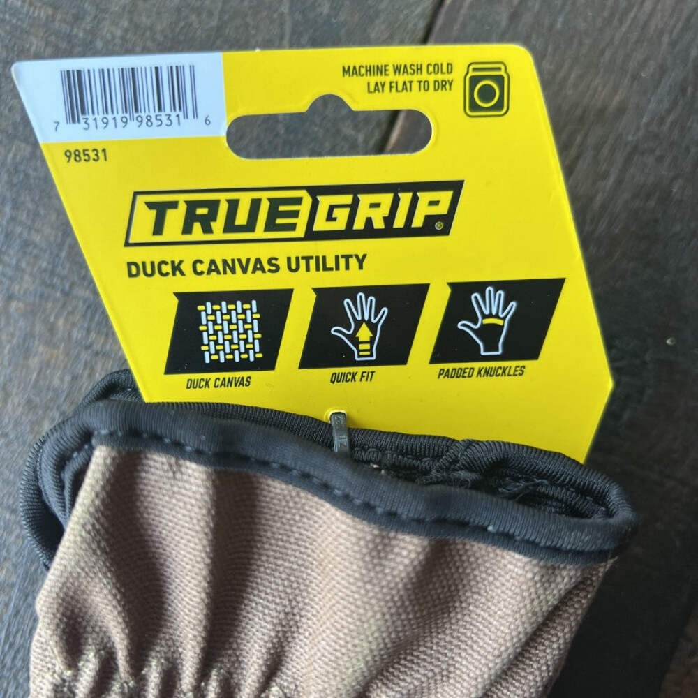 TRUE GRIP Duck Canvas Utility Gloves Medium