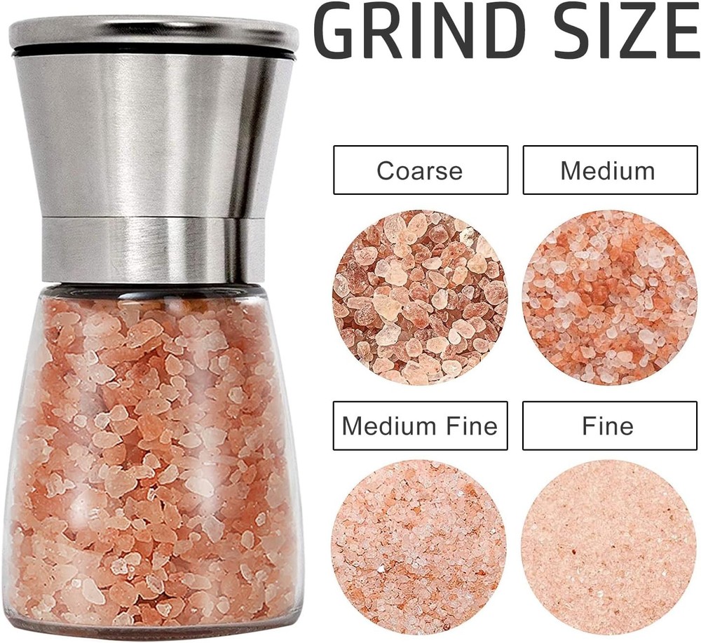 Pepper Grinder Pepper Mill, Salt Grinder Refillable,Single Package Adjustable...