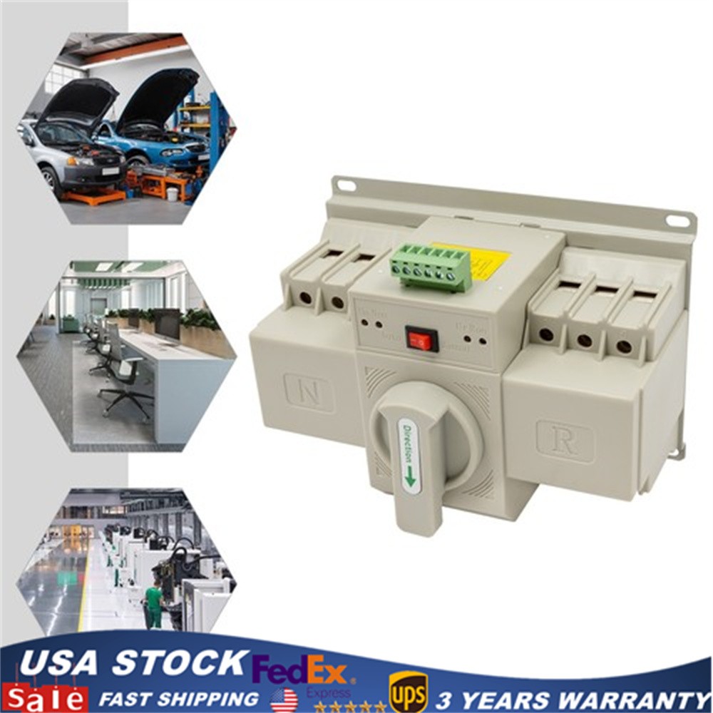 Manual 110V Dual Power Automatic Transfer Switch 3P Generator Changeover Switch