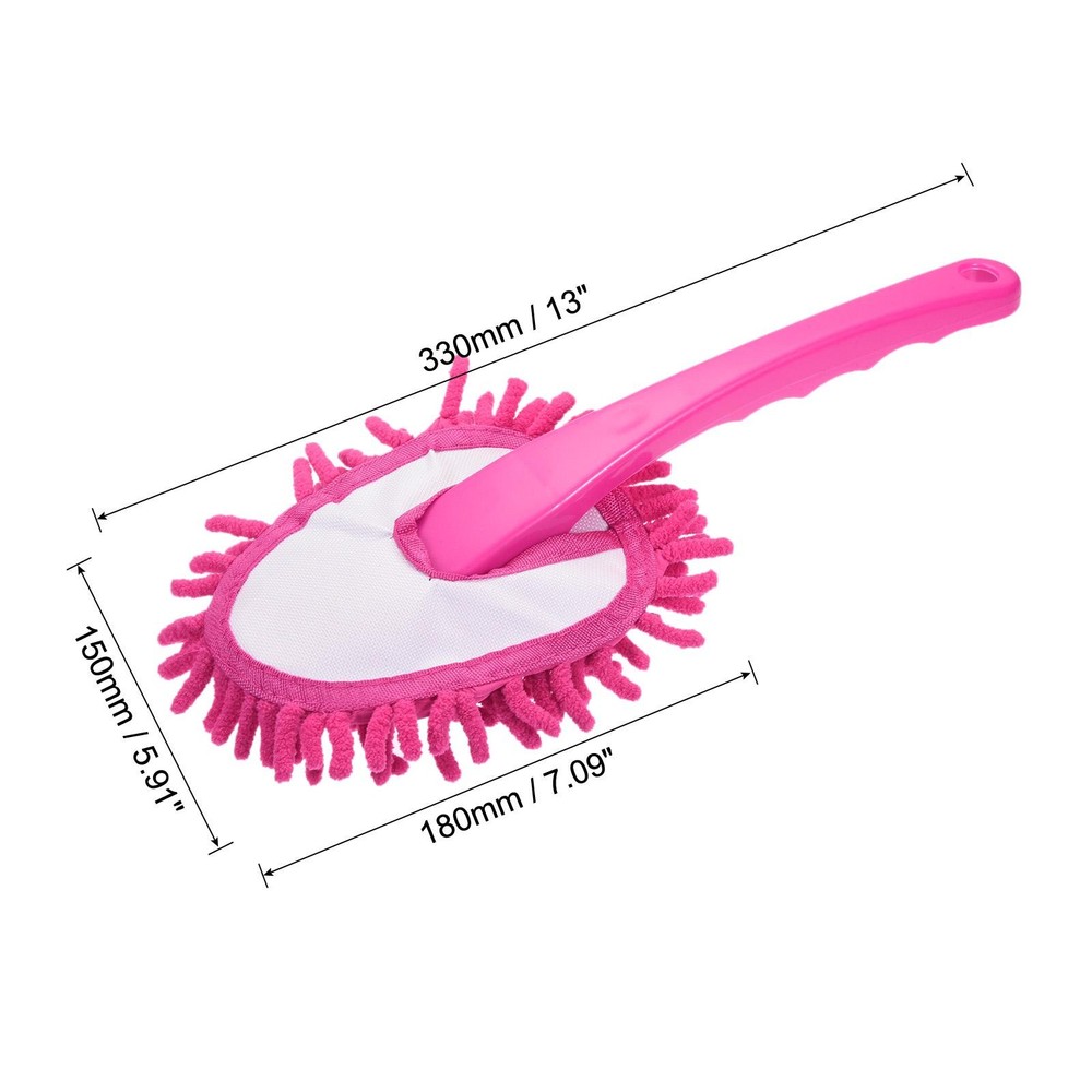 Microfiber Chenille Dust Washable Cleaning Brush, Red, 2pcs