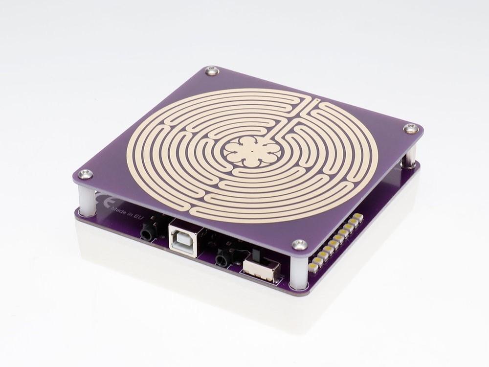 Chartress labyrinth coil module with amplifier for radionics experiments