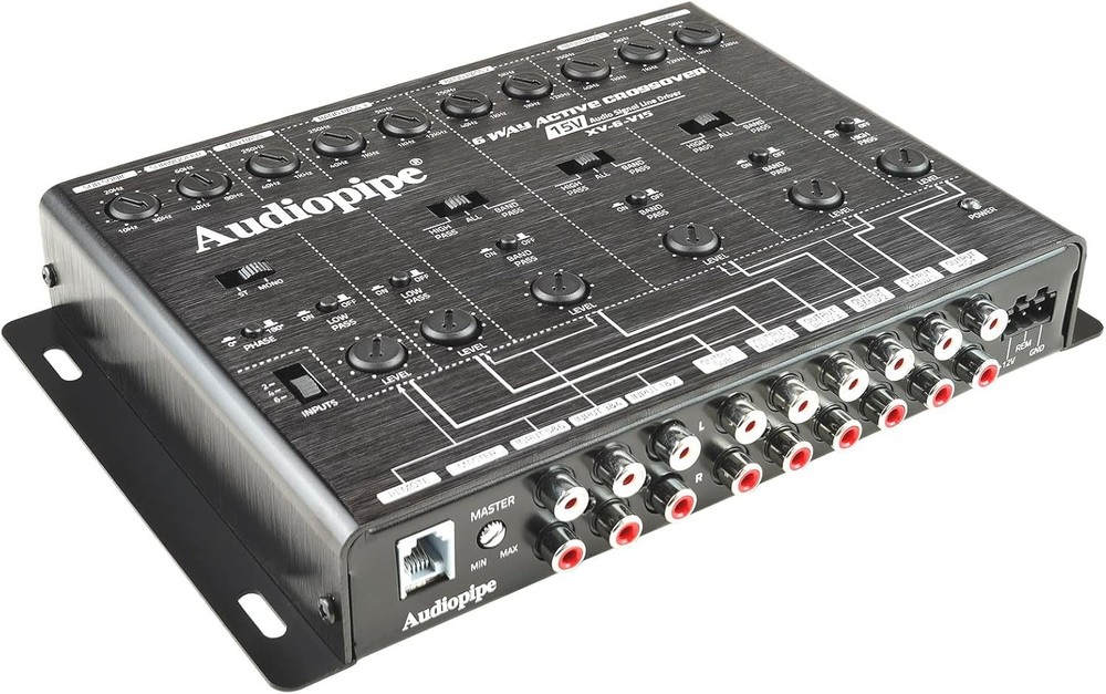 6-Way Active Crossover , Multiplier Switch, Compact, Power LED Indicator, Sub...