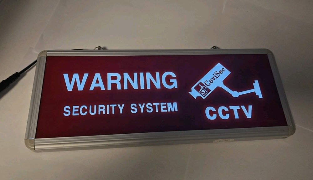 CCTV Warning Security System Lighted Security Camera Sign No Power Supply