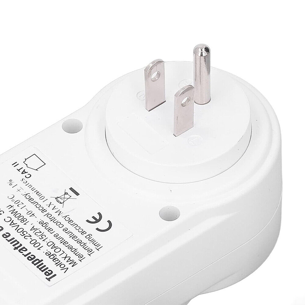 Digital Thermostat Heating Cooling Temperature Controller Outlet Plug w/ Probe