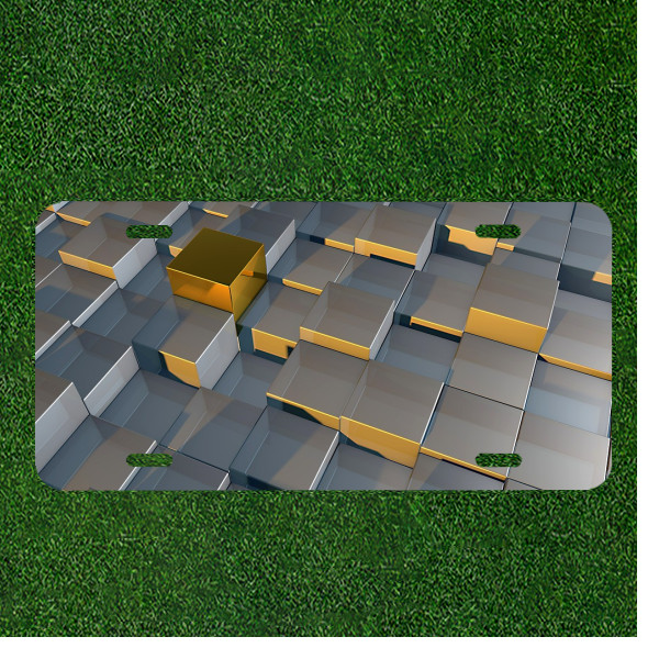 Creative License Plate Auto Tag With Puzzle Looking Design Going Up And Down