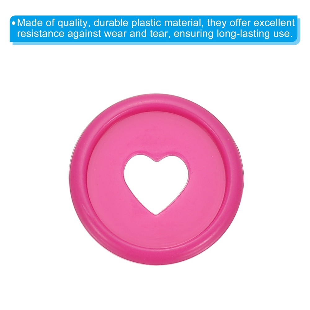 24mm Plastic Book Binding Discs, 11 Pack Rose Red Expansion Discs Heart