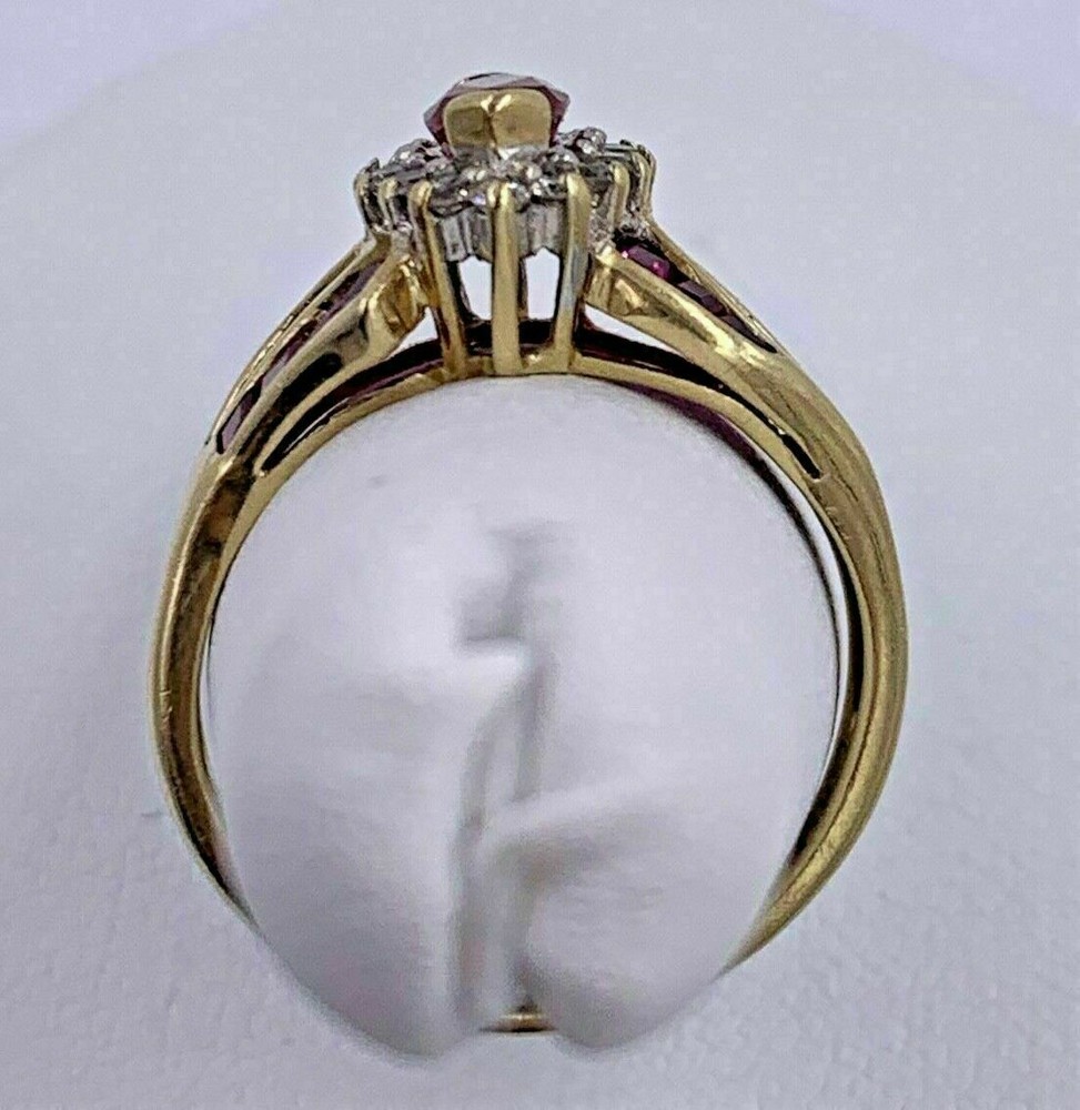 3Ct Marquise Lab-Created Ruby Wedding Engagement Ring 14k Yellow Gold Plated