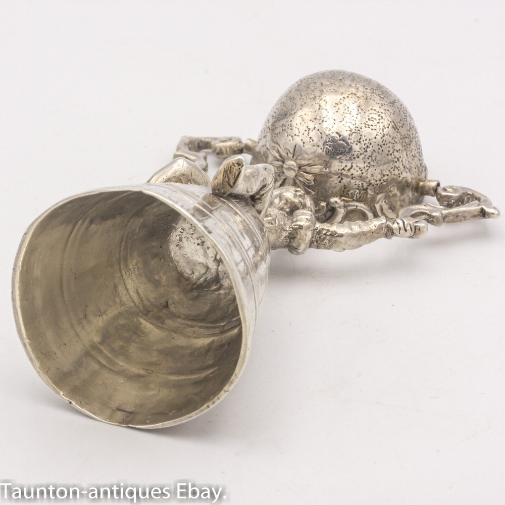 Solid sterling silver wager cup Marriage Berthold Muller 1899 Chester jester?