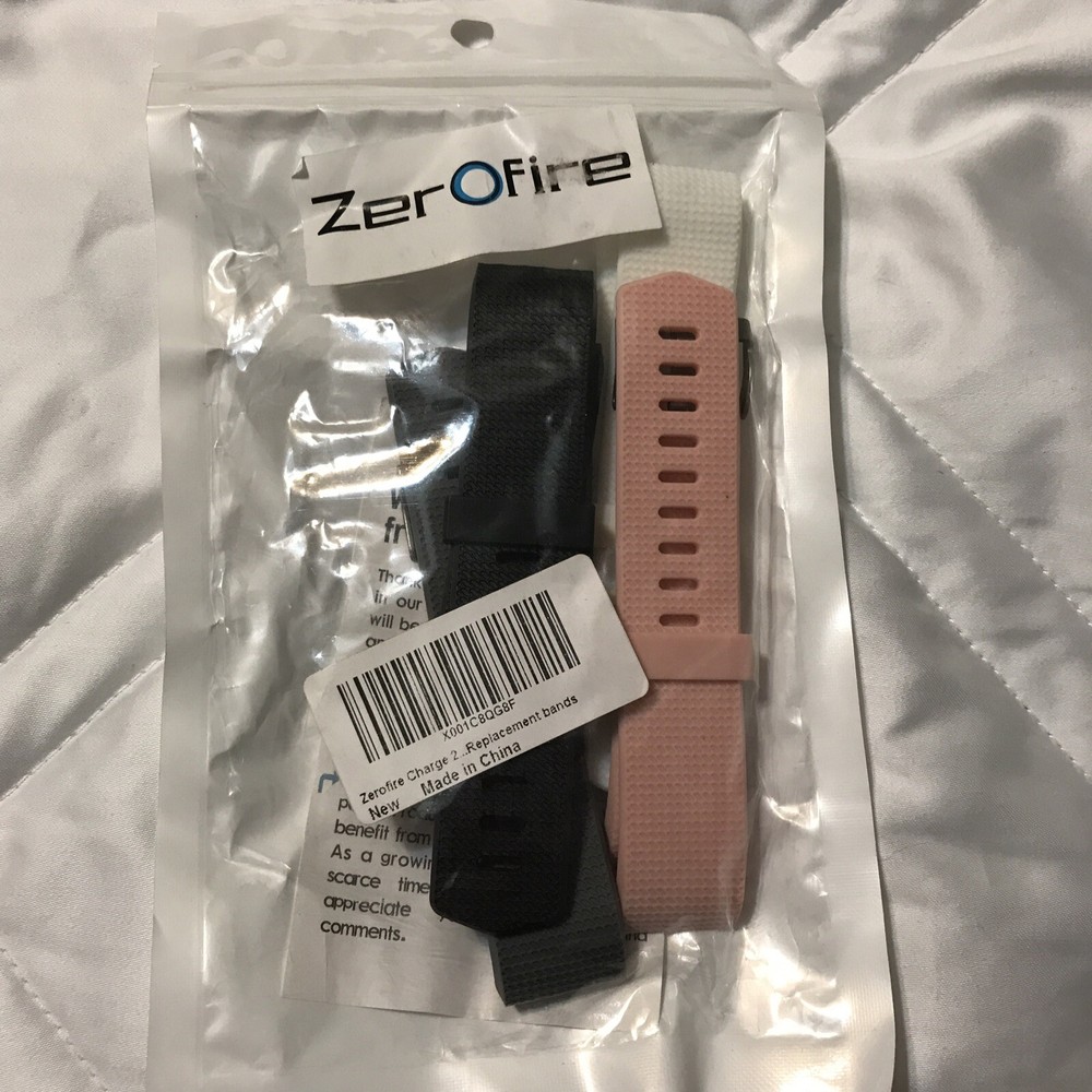 4 Pack Replacement Band for Fitbit Charge 2 Large Black,White, Gray, Rose New