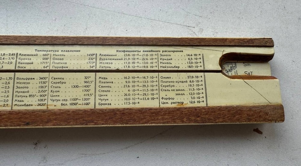 Vintage Logarithmic ruler slide with case