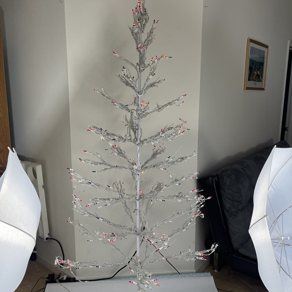 7´ Ft Tall Shimmering Christmas Tree  white