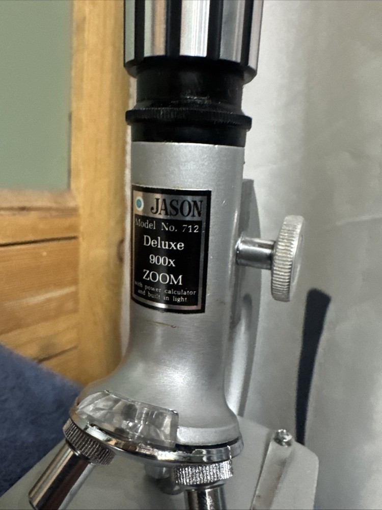 Jason 900x Zoom Microscope w/Case & Slides Model 712 Auto Power Computer Zoom