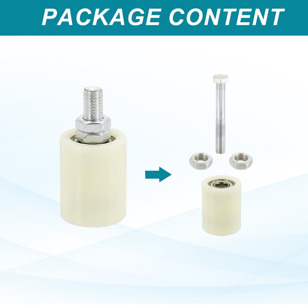 1Set Slide Gate Guide Roller 2" Adjustable Nylon Rollers, White