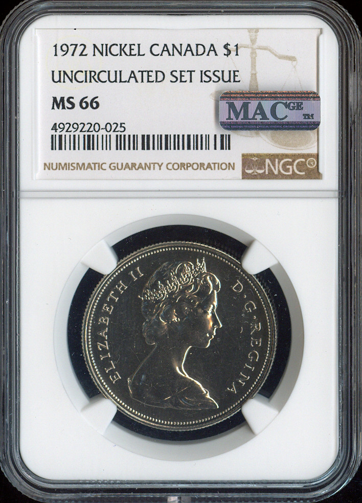 1972 Canada Dollar $1 NGC MS66 MAC  - Quality