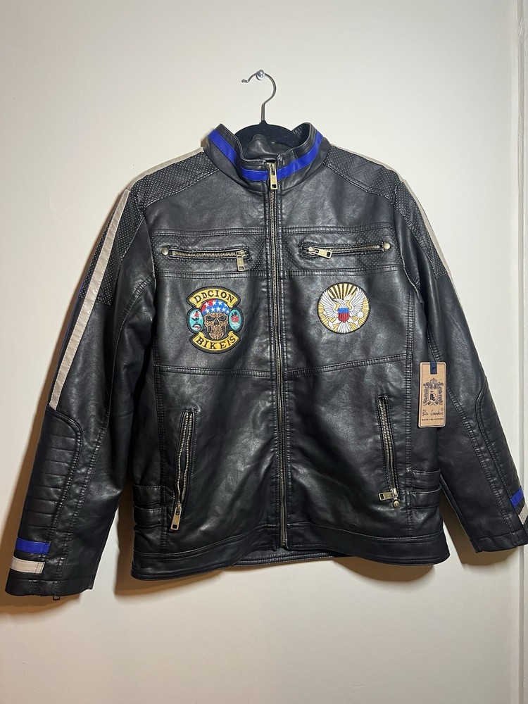 🇺🇸 “RESIST” Biker Jacket – Embroidered Motorcycle Style