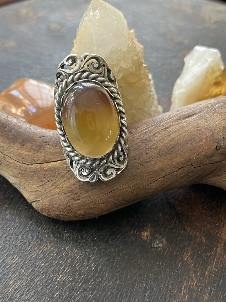 Handmade Sterling And Carnelian Statement Ring Size 7