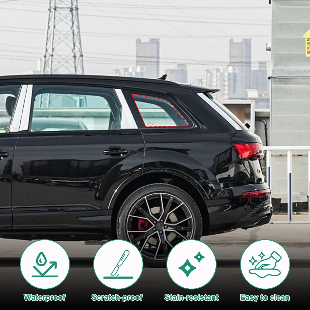 2PCS Black Tailgate Window Package Bag For Audi Q7 2016+