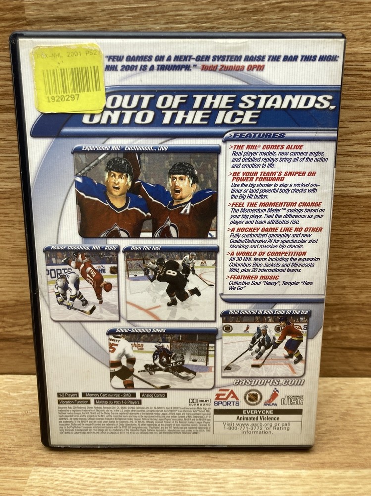 Nhl 2001 PS2 Ea Sports No Manual