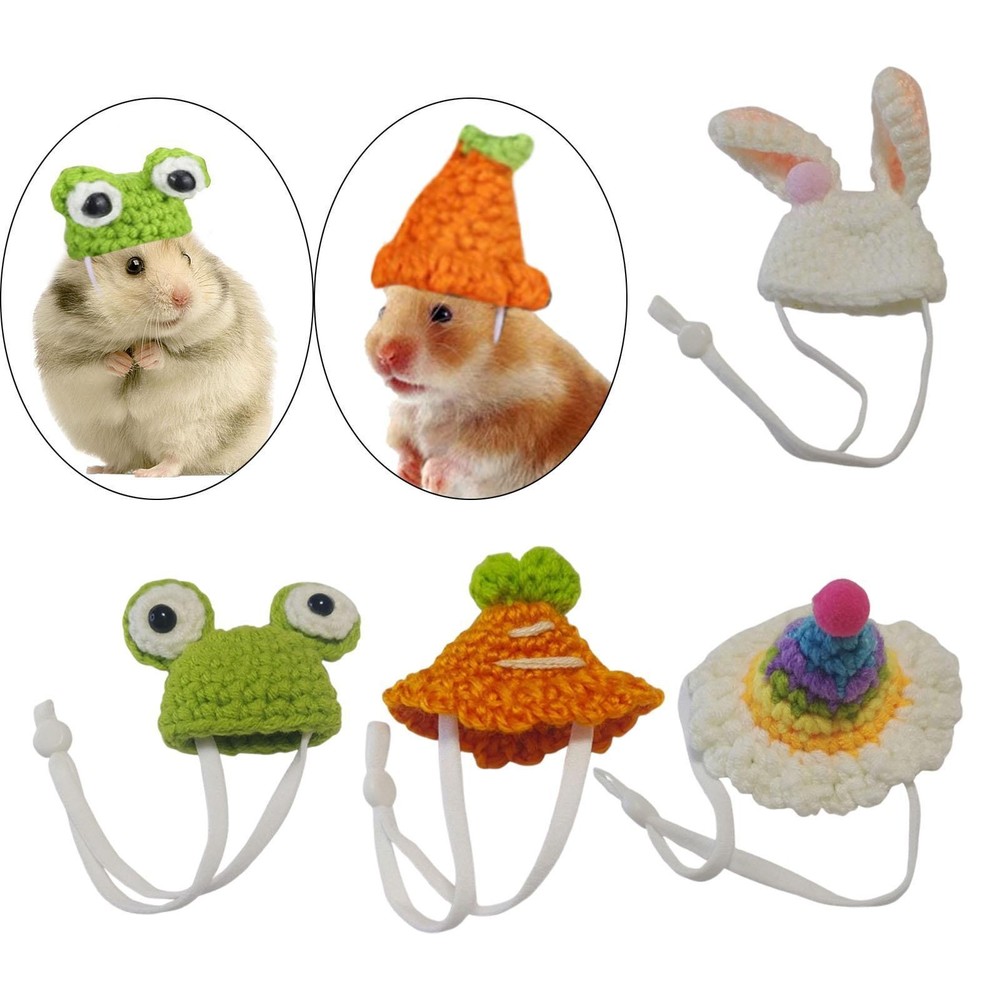 Hamster Hat Small Animals Hat with Adjustable Strap Decorative Tiny Hat Headgear