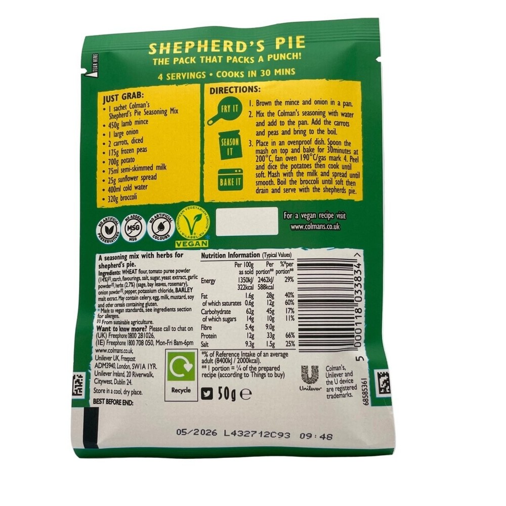 Colman's Shepherd's Pie Mix- 50g