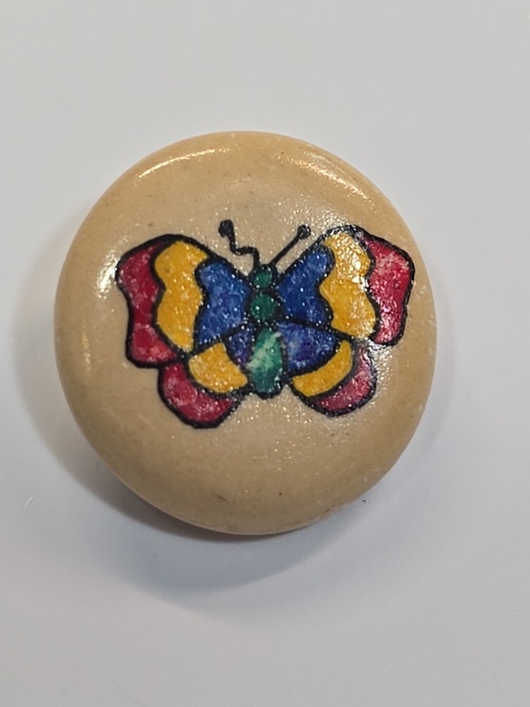 Butterfly Lapel Pin Small Ceramic Hand Painted
