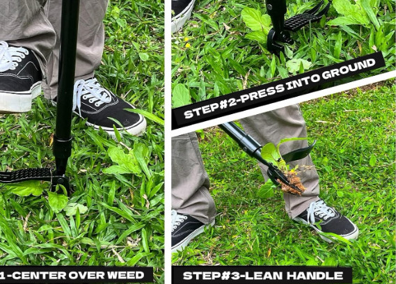 Weeder Puller Stand Up Weed Tool Handle Claw Garden Outdoor Root Remover Killer
