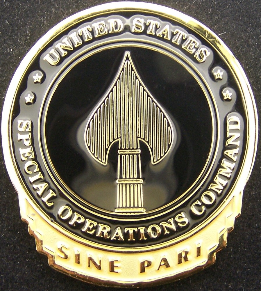 US Army Special Operations Command Sine Pari USASOC USSOCOM Challenge Coin